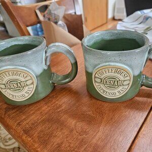 seafoam handcrafted in USA Stoneware mug set of two